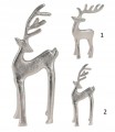 Srebrny renifer 7x4x18,5cm figurka bożonarodzeniowa