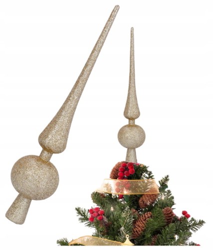 Czubek na choinkę 27,5 cm Złoty szpic 