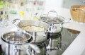 Garnek z pokrywką i miarką nierdzewny 7l