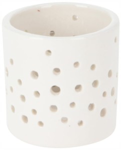 Świąteczny świecznik na tealighty 6 cm porcelanowy biały