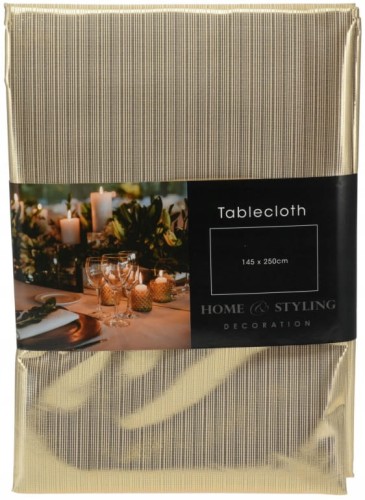 Obrus świąteczny na stół 145x200 cm satynowy złoty
