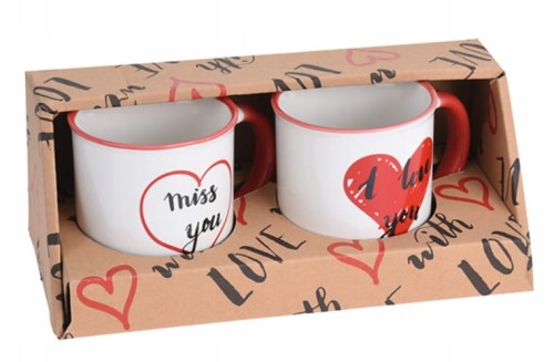 Komplet kubków porcelanowych 2 sztuki 200 ml