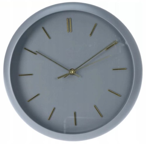 Zegar ścienny 30 cm elegancki ze złotymi wskazówkami 