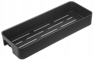 Półka łazienkowa ścienna z rantem przykręcana czarna 4,3x28,6x10,8cm APO
