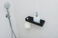 Półka łazienkowa ścienna z rantem przykręcana czarna 4,3x28,6x10,8cm