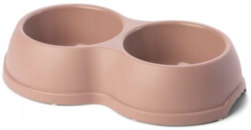 Miska podwójna dla psa różowa plastikowa 0,5 l
