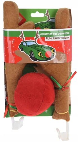 Uszy i nos renifera na auto Świąteczna dekoracja