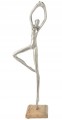 Dekoracyjna figurka joga srebrna 7,5x36,5x7,5cm