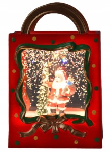 Figurka świąteczna torba prezentowa LED 7.5x4x11.5 cm na baterie