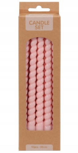 Zestaw 10 świec stołowych 20cm zakręcane cienkie