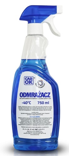 Odmrażacz do szyb skuteczny szybko działający -40°c 750ml