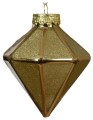 Bombka choinkowa złota w kształcie rombu plastikowa 8x10cm 1szt