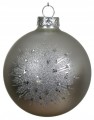 Brokatowa bombka choinkowa srebrna szklana 8cm 1szt