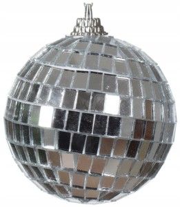 Bombka choinkowa disco kula srebrna 10cm piankowa 