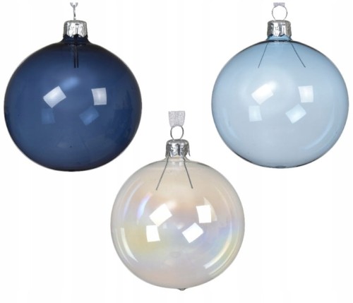 Szklana bombka na choinkę 8cm transparentna 1szt