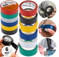 Taśma izolacyjna do kabli kolorowa PVC 6szt elastyczna 17mm