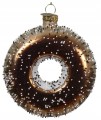 Szklany donut zawieszka na choinkę 9cm 1szt