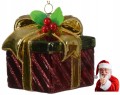 Szklana bombka choinkowa 8x8cm Prezent brokatowy 1szt