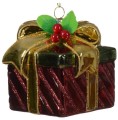 Szklana bombka choinkowa 8x8cm Prezent brokatowy 1szt