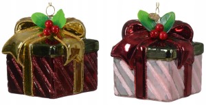 Szklana bombka choinkowa 8x8cm Prezent brokatowy 1szt