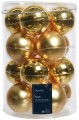 Zestaw 16 szklanych bombek choinkowych 8cm złotych