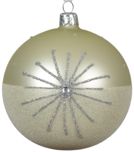 Szklana bombka choinkowa 10cm Złota brokatowa dekoracyjna