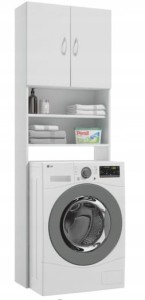 Szafka nad pralkę biała 64x189x25cm laminowana Katania