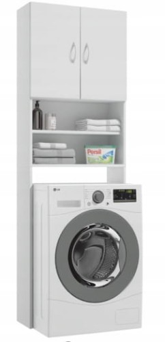 Szafka nad pralkę biała 64x189x25cm laminowana Katania