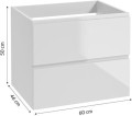 Szafka łazienkowa biała 60x50 cm wisząca bez blatu pod umywalkę