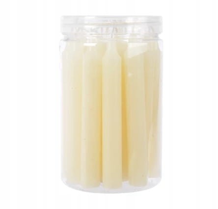 Zestaw 22 kremowych świec obiadowych 10,5cm