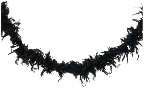 Świąteczna girlanda z piór czarna 10x184cm dekoracyjna