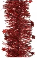 Świąteczny łańcuch choinkowy czerwony z gwiazdkami 9x270cm