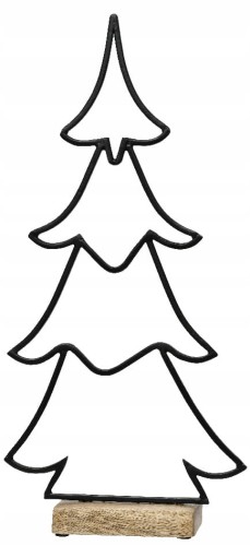 Figurka świąteczna metalowa choinka 27x6,5x13cm Czarna