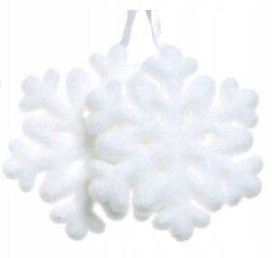 Zestaw 2 zawieszek choinkowych śnieżynek 11cm świątecznych białych