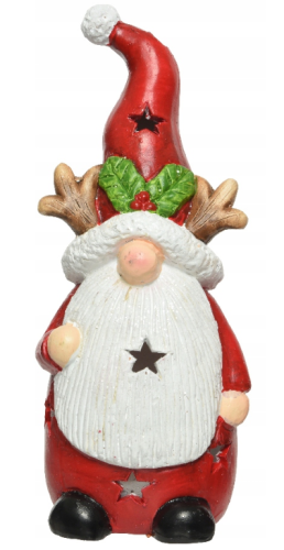 Skrzat w czapce figurka świąteczna czerwona 27 cm