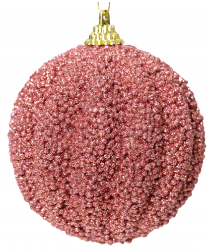 Bombka na choinkę żłobiona nietłukąca różowa 8 cm