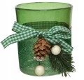 Świecznik szklany świąteczny na tealight 8,2 cm