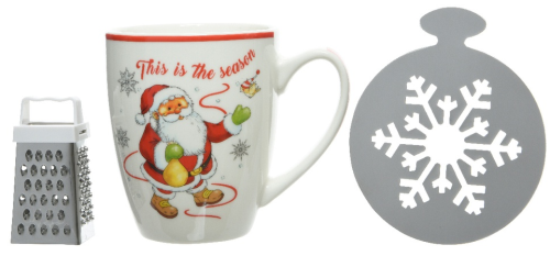 Kubek świąteczny z tarką zestaw do czekolady 330 ml