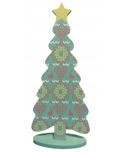 Mini choinka na biurko drewniana 35 cm 