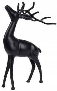 Figurka świąteczna Renifer 30,5x19x47cm metalowy czarny