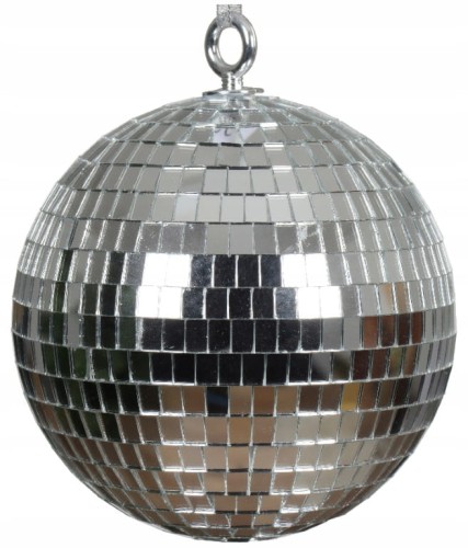 Bombka choinkowa świąteczna 15cm srebrna disco kula