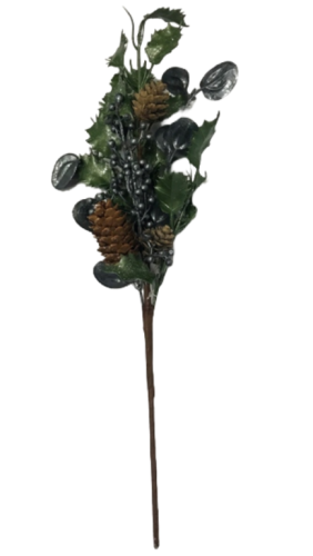 Gałązka ozdobna z szyszkami do stroika 45 cm