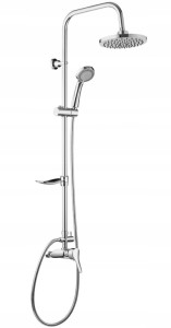 Zestaw prysznicowy ścienny deszczownica chrom z baterią 