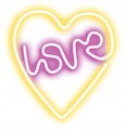 Neon LED Love w sercu ścienny 25x2x27,5cm na USB