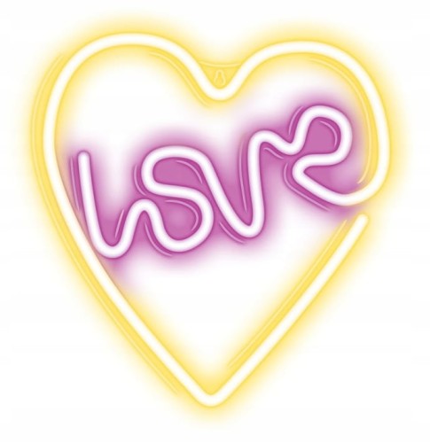Neon LED Love w sercu ścienny 25x2x27,5cm na USB 