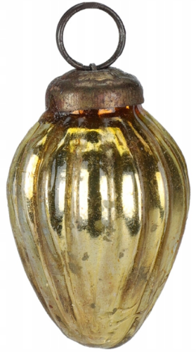 Bombka na choinkę złota świąteczna szklana 5x3 cm 1szt