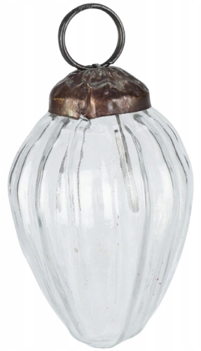 Bombka na choinkę przezroczysta szklana ozdobna 5x3 cm 1szt