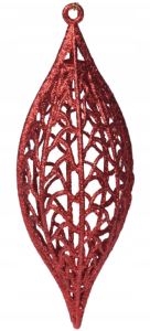 Bombka na choinkę ażurowa czerwona nietłukąca 22x8x7 cm