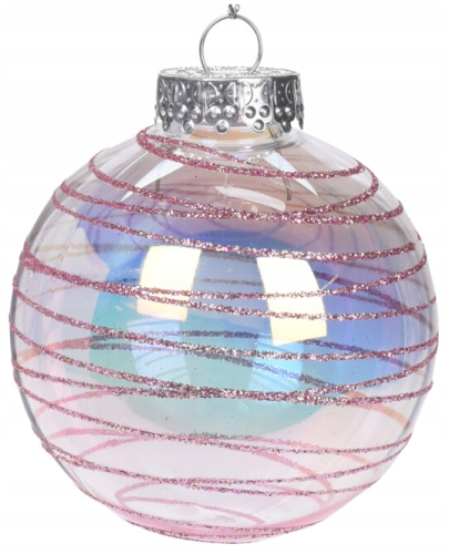 Bombka na choinkę zdobiona błyszcząca nietłukąca 9,5x8 cm 1szt