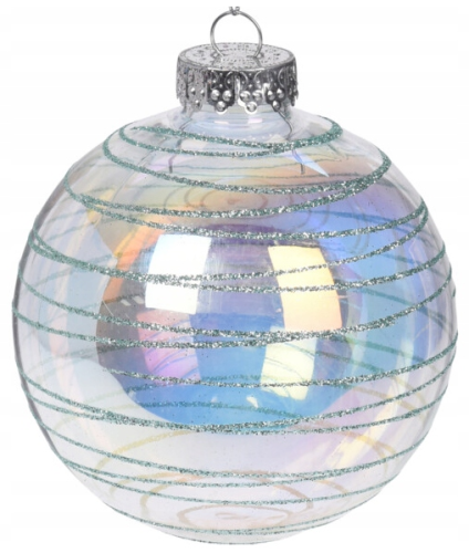 Bombka na choinkę zdobiona błyszcząca nietłukąca 11,5x9,5 cm 1szt